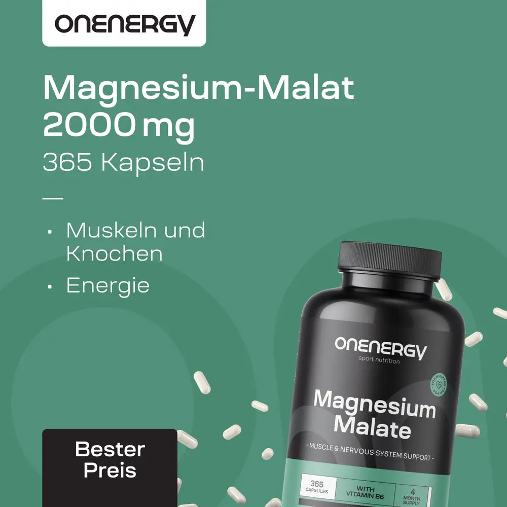 OnEnergy Magnesium-Malat 2000 mg · 365 Kapseln – Bild 3