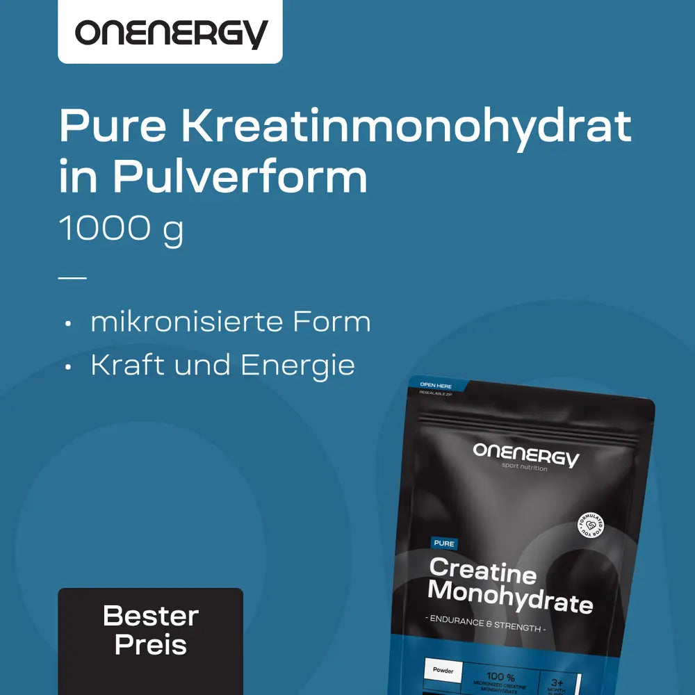 OnEnergy | Pure Kreatinmonohydrat in Pulverform – 1000 g