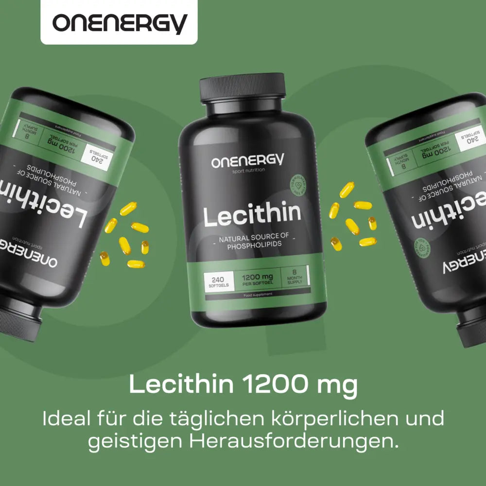 OnEnergy | Lecithin 1200 mg zur Unterstützung des Fettstoffwechsels – 240 Weichkapseln