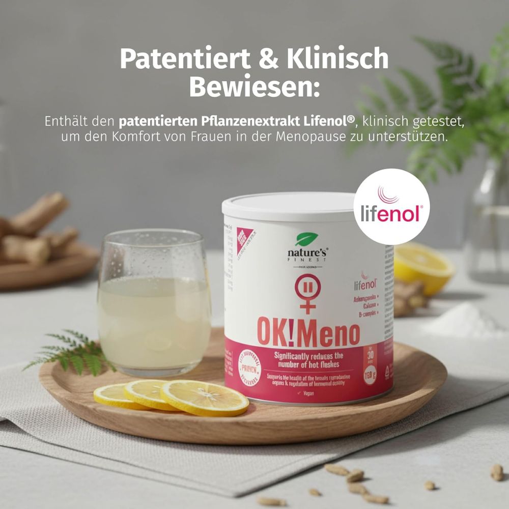 Nature's Finest OK!Meno · Menopause-Komplex mit Lifenol®, Ashwagandha & B-Vitaminen · 150 g – Bild 5