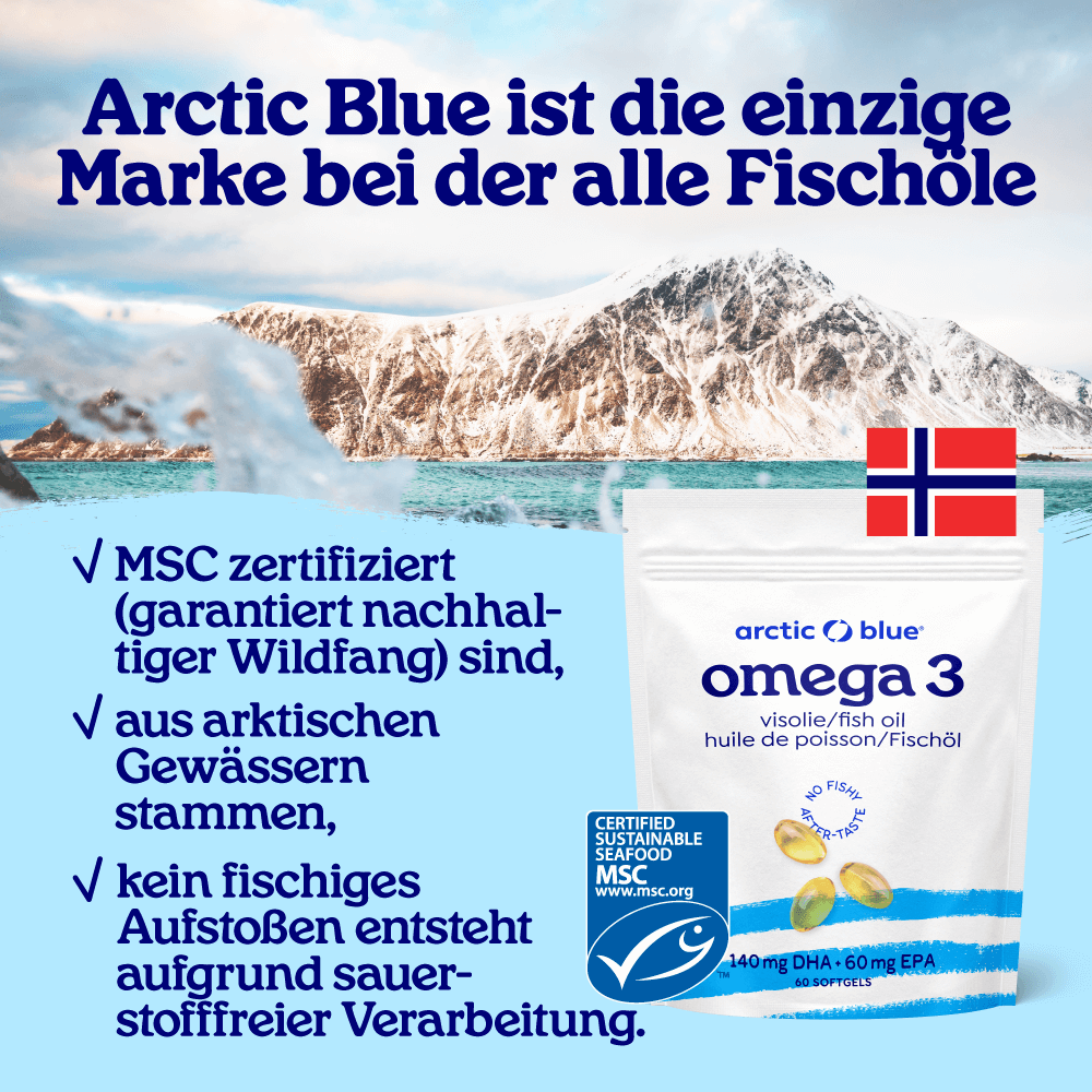 Arctic Blue Omega 3 DHA- und EPA-Fischöl · MSC (60 kleine Kapseln) – Bild 3
