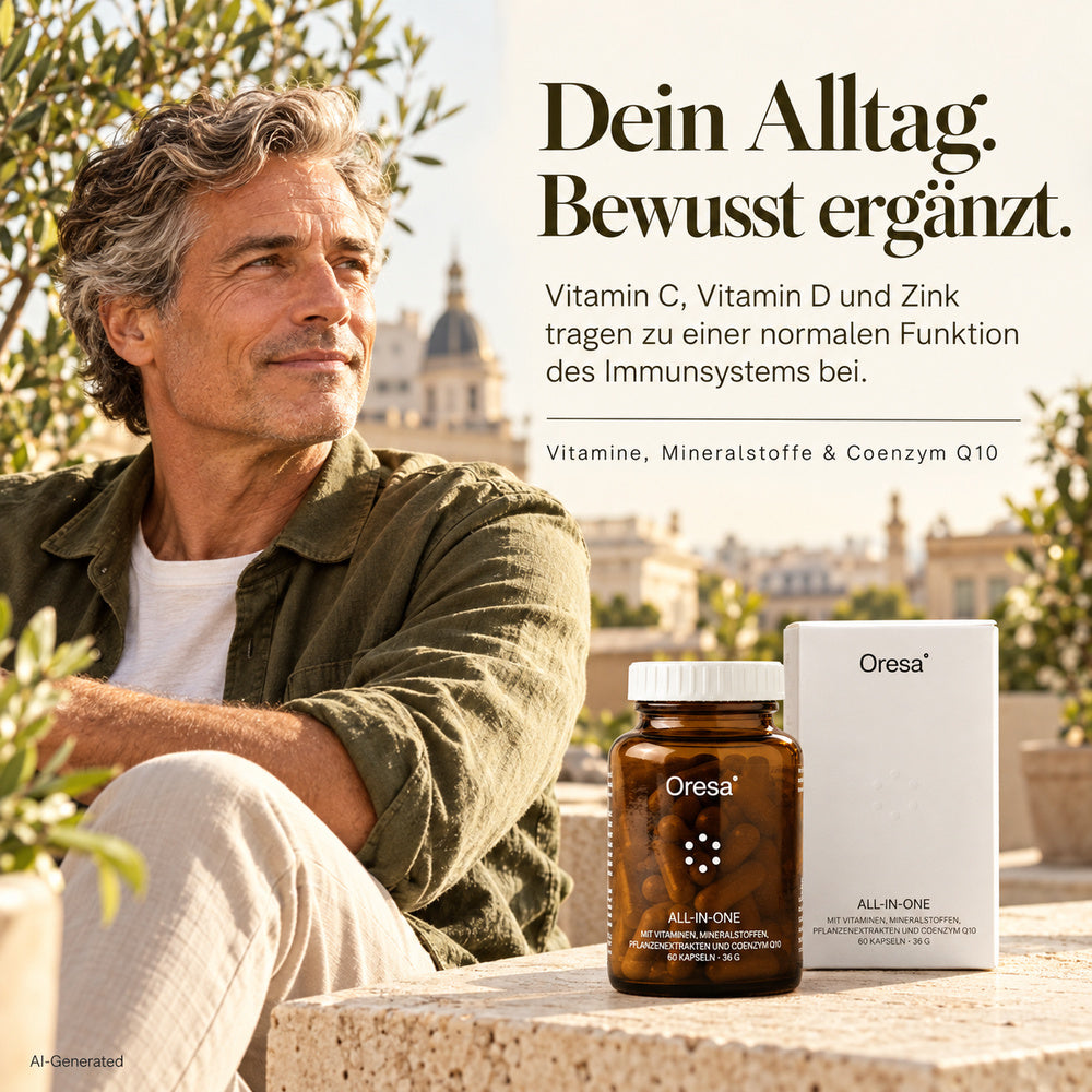 Oresa | All-in-One - Multivitamin- und Mineralstoffkomplex mit Coenzym Q10 - 60 Kapseln