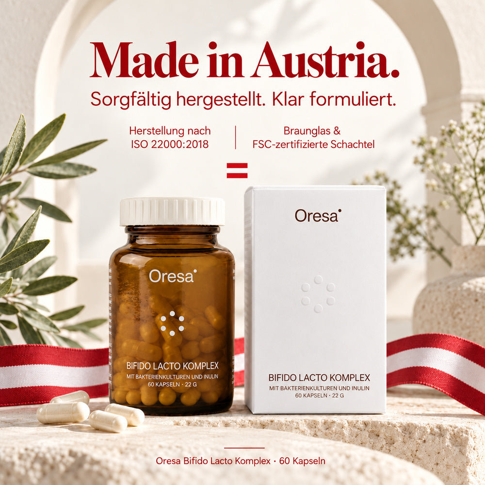 Oresa | Bifido Lacto Komplex - 10 Bakterienkulturen mit Inulin - 60 vegane Kapseln