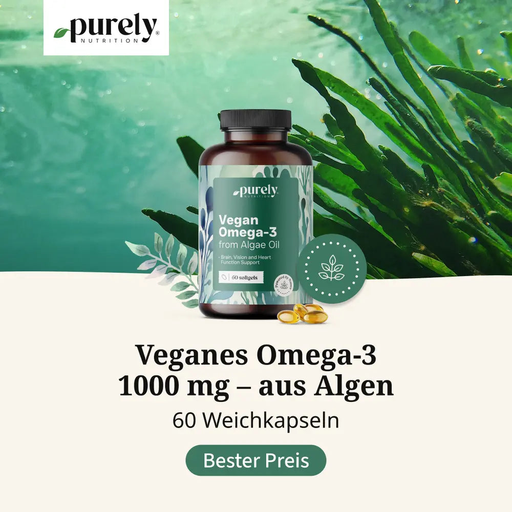 Purely | Veganes Omega-3 1000 mg aus Algen - 60 Weichkapseln