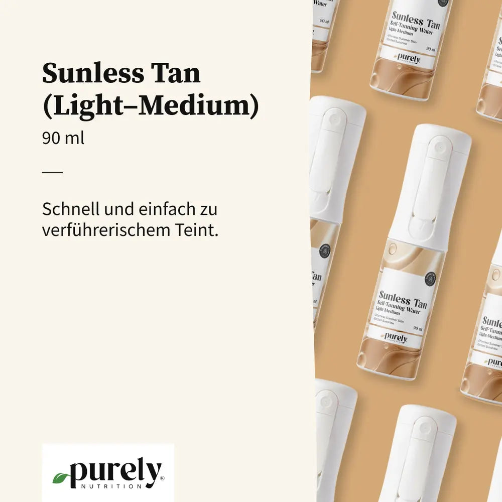 Purely Cosmetics® Sunless Tan · Selbstbräunungsspray für den Körper (Light–Medium) · 90 ml – Bild 3