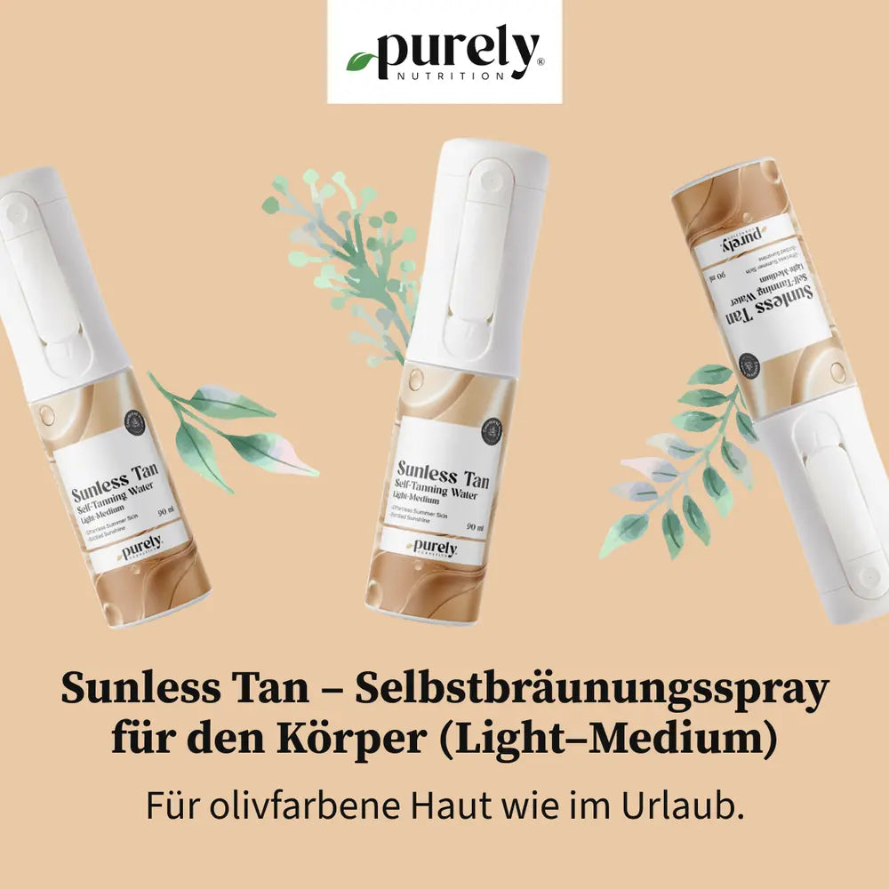 Purely Cosmetics® Sunless Tan · Selbstbräunungsspray für den Körper (Light–Medium) · 90 ml – Bild 5