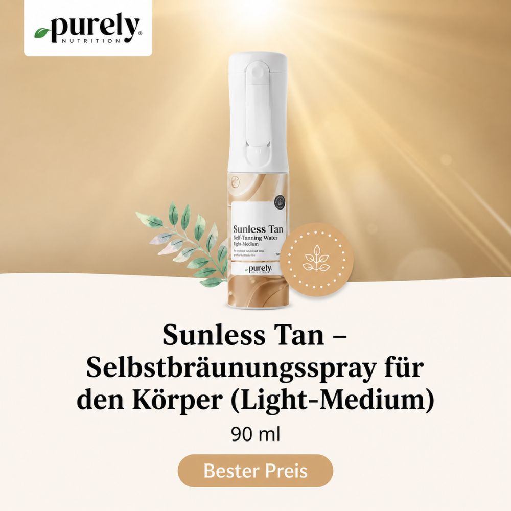 Purely Cosmetics® Sunless Tan · Selbstbräunungsspray für den Körper (Light–Medium) · 90 ml – Bild 4