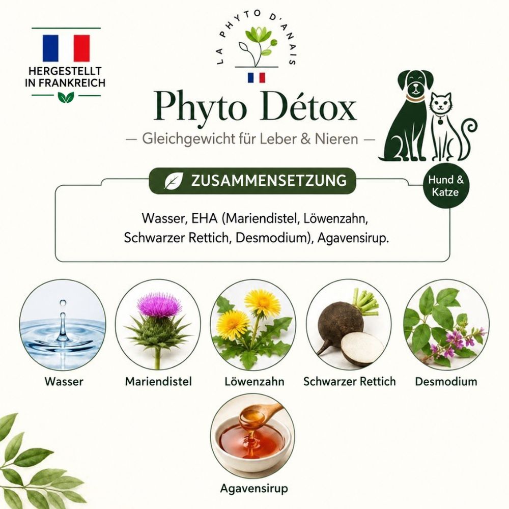 La Phyto d’Anaïs | Phyto Détox – Zur Unterstützung der Leberfunktion bei Hunden und Katzen - 100 ml