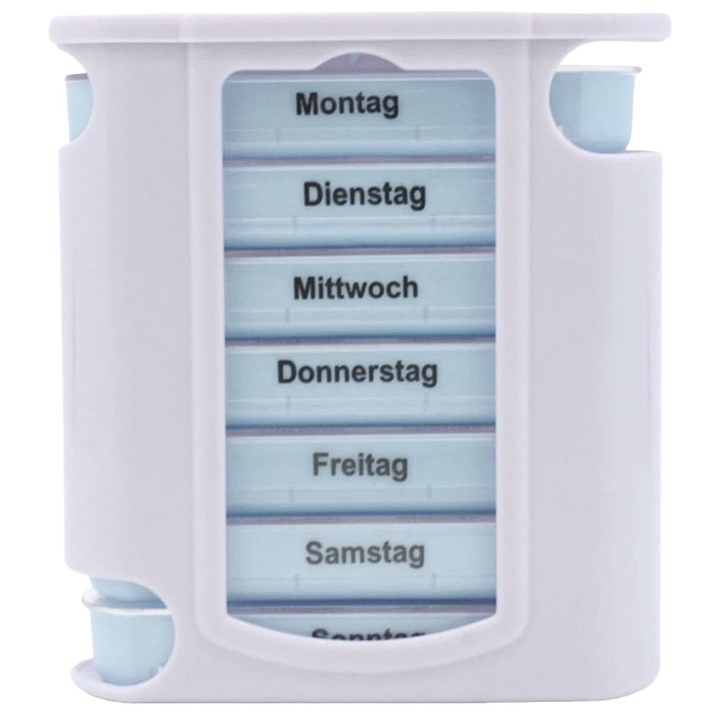 Marvita Med 7 Tage Pillenbox Turm mit Tageseinteilung · Weiss/Blau – Bild 4