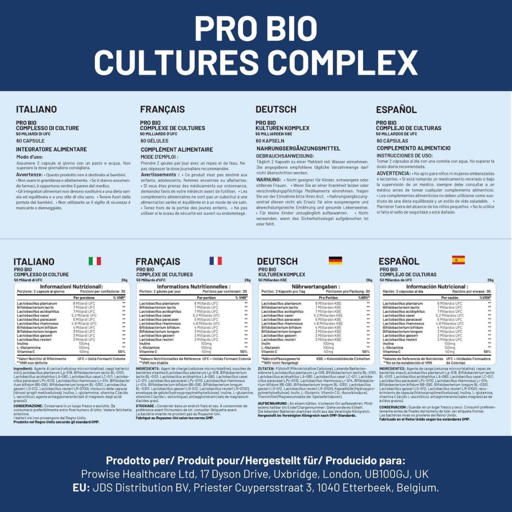 Prowise Healthcare Pro Bio Cultures Complex 50 Milliarden KBE · 60 Kapseln – Bild 6