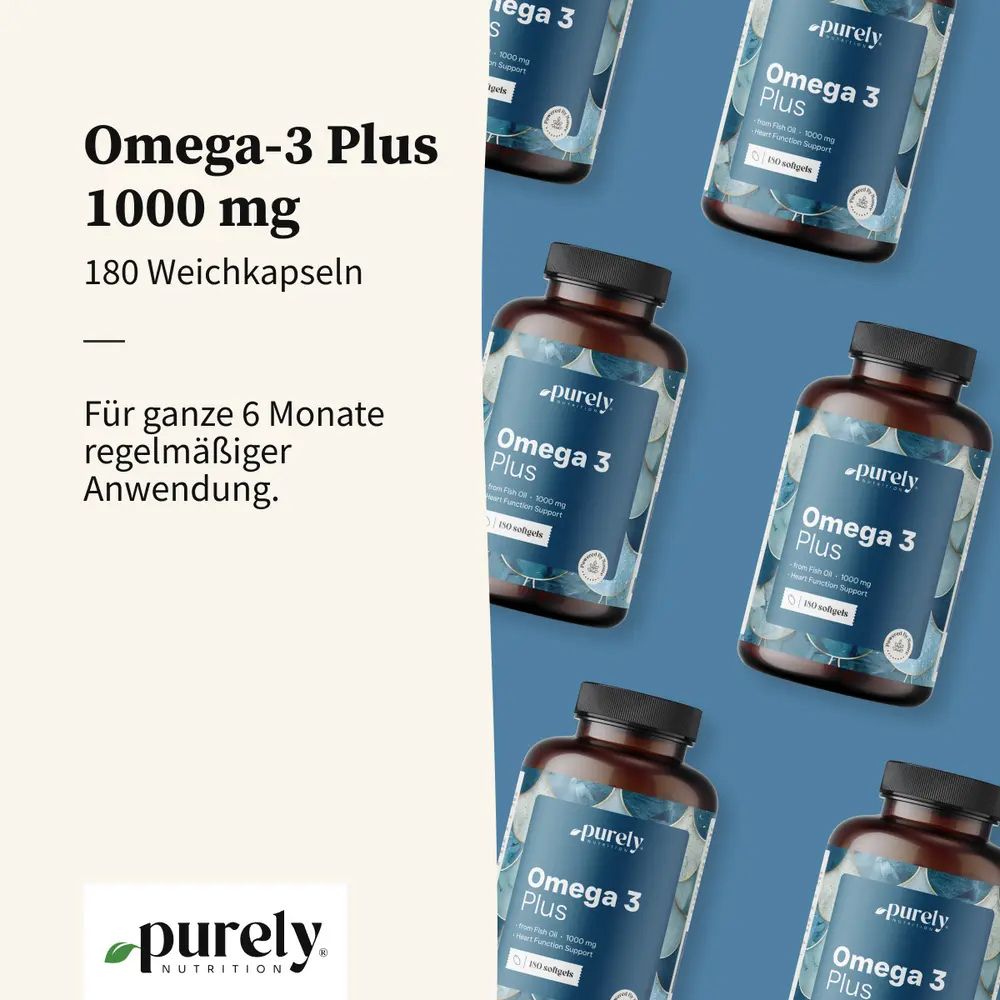 Purely Omega-3 Plus 1000 mg · 180 Weichkapseln – Bild 3