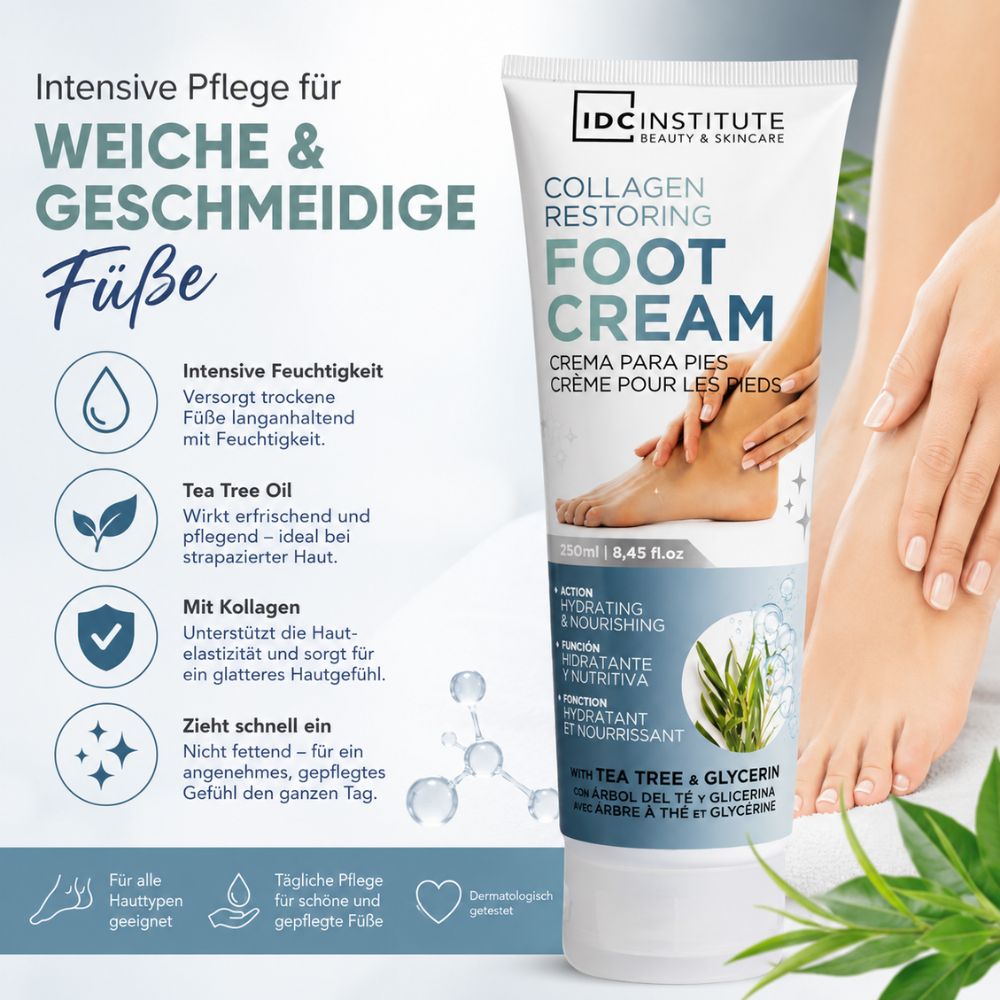 IDC Institute Regenerierende Fußcreme mit Kollagen & Teebaumöl · 250 ml – Bild 2