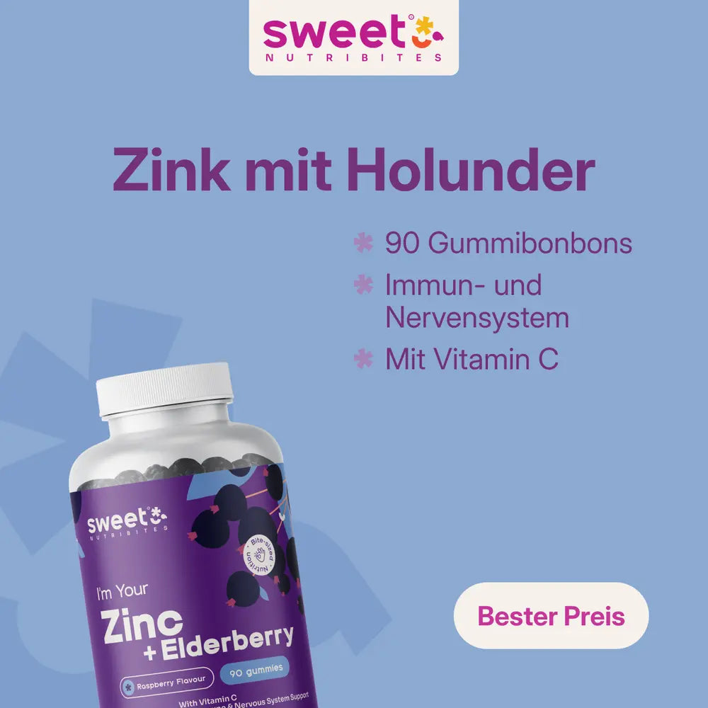Sweet Nutribites Zink mit Holunder · Immunsystem und Energie · 90 Gummibonbons – Bild 4