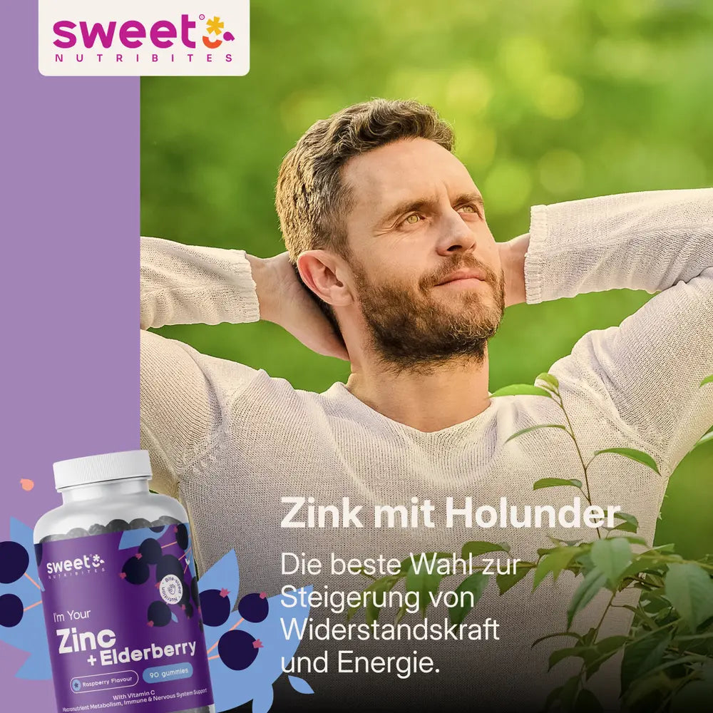 Sweet Nutribites Zink mit Holunder · Immunsystem und Energie · 90 Gummibonbons – Bild 5