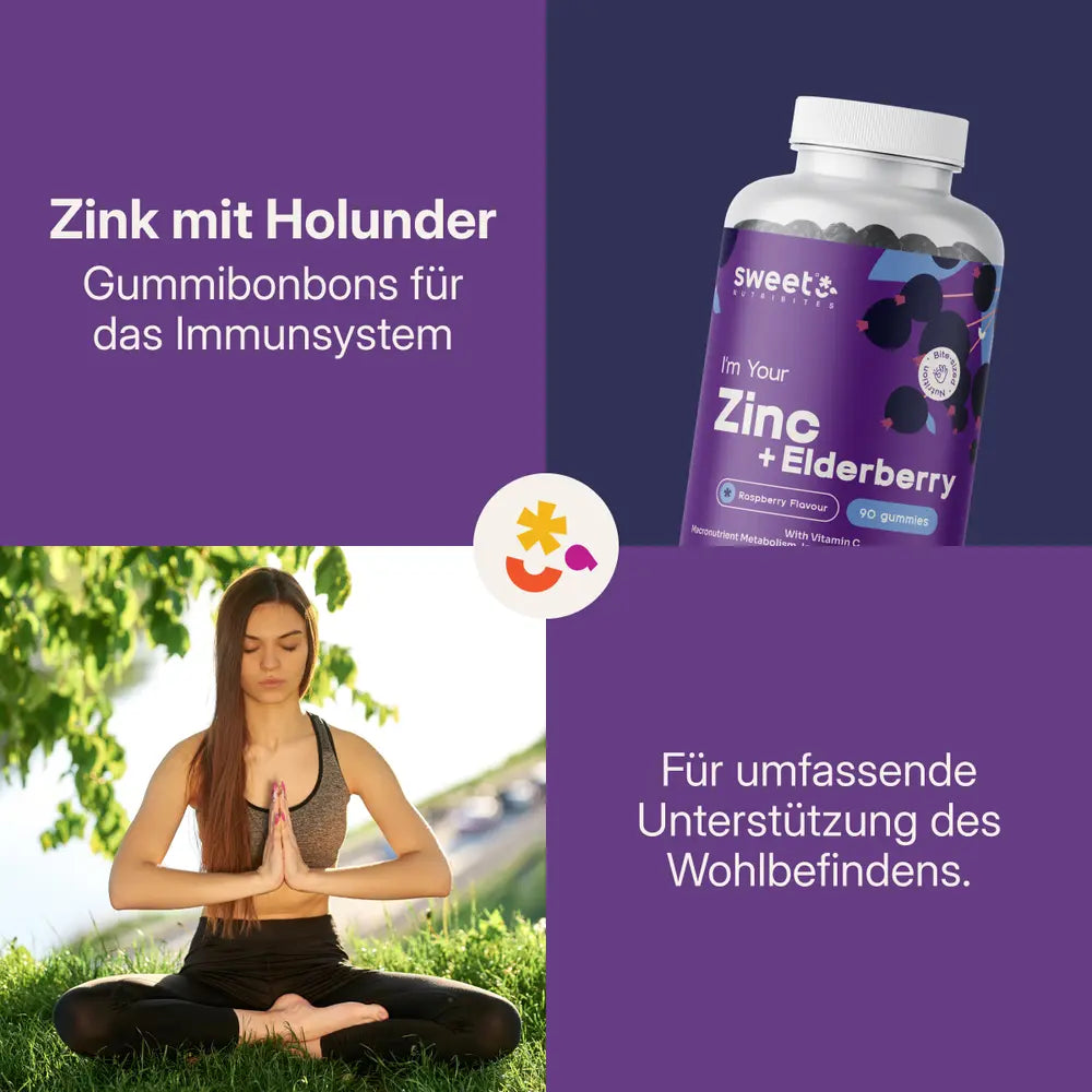 Sweet Nutribites Zink mit Holunder · Immunsystem und Energie · 90 Gummibonbons – Bild 3
