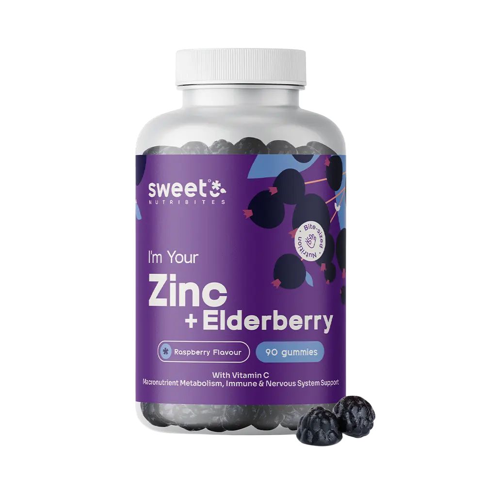 Sweet Nutribites Zink mit Holunder · Immunsystem und Energie · 90 Gummibonbons
