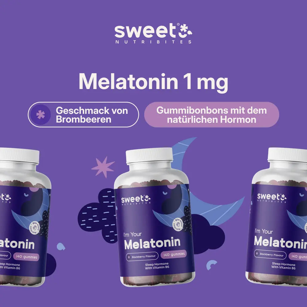 Sweet Nutribites Melatonin 1 mg · Gummibonbons mit dem natürlichen Hormon · 140 Gummibonbons – Bild 5