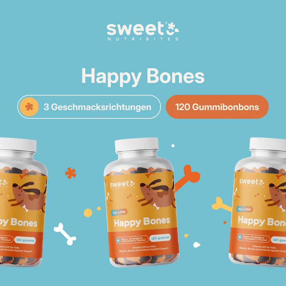 Sweet Nutribites Happy Bones · Gummis für Kinder mit Vitamin D3 · 120 Gummibonbons – Bild 5