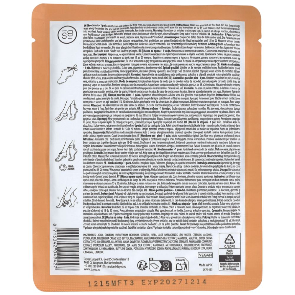 Skin Bliss Fußmaske mit Kirsche oder Pfirsich Duft · 1 Paar – Bild 4