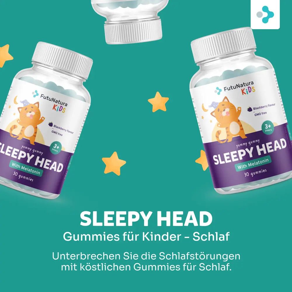 FutuNatura Sleepy head · Melatonin für besseren Schlaf · 30 Gummibonbons – Bild 3
