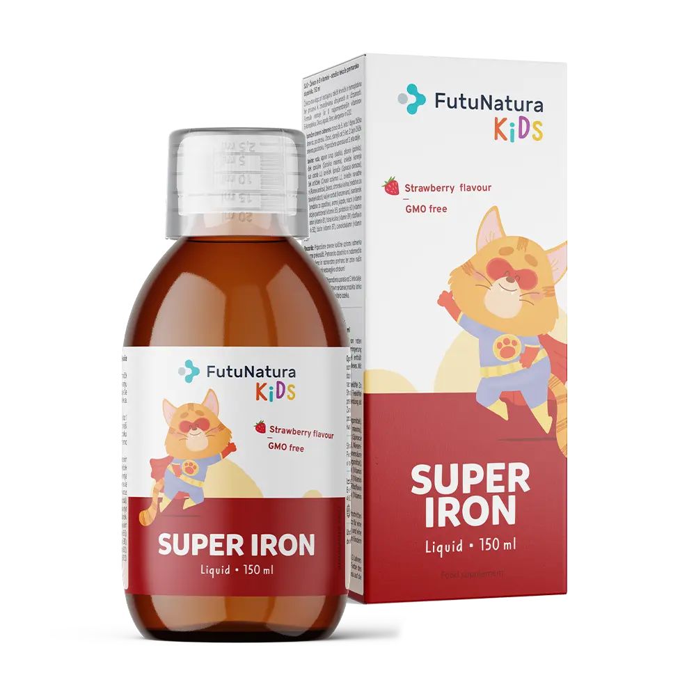 FutuNatura Super Iron: Eisen + B-Vitamine · Flüssige Nahrungsergänzung für Kinder