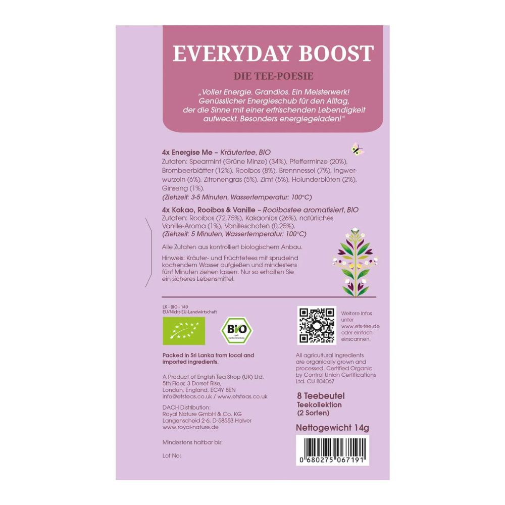 English Tea Shop Tee Geschenk "Everyday Boost" Tee-Poesie · 8 Teebeutel – Bild 3