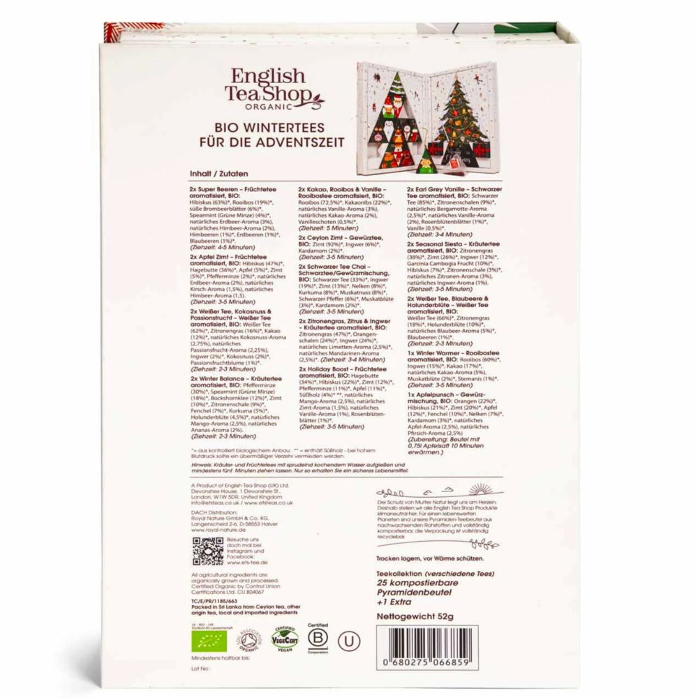 English Tea Shop | Teebuch Adventskalender mit 24 köstlichen Tees - Weiß