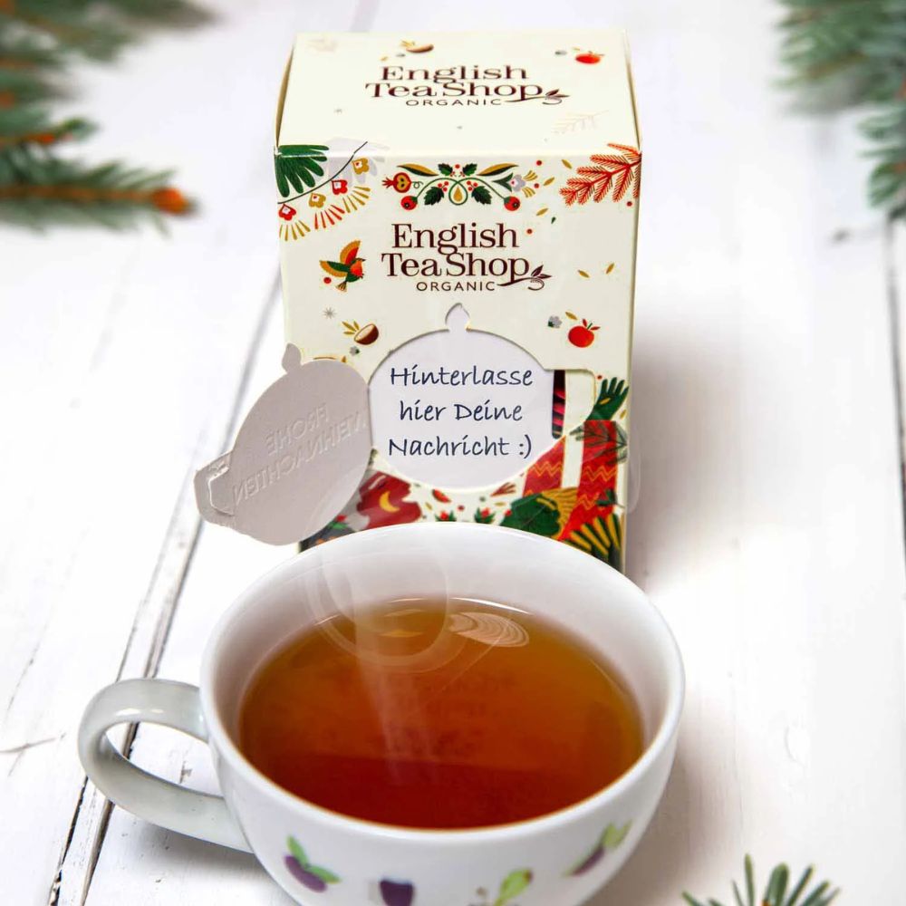 English Tea Shop Teegeschenk "Frohe Weihnachten" personalisierbar mit Klappkarte – Bild 3