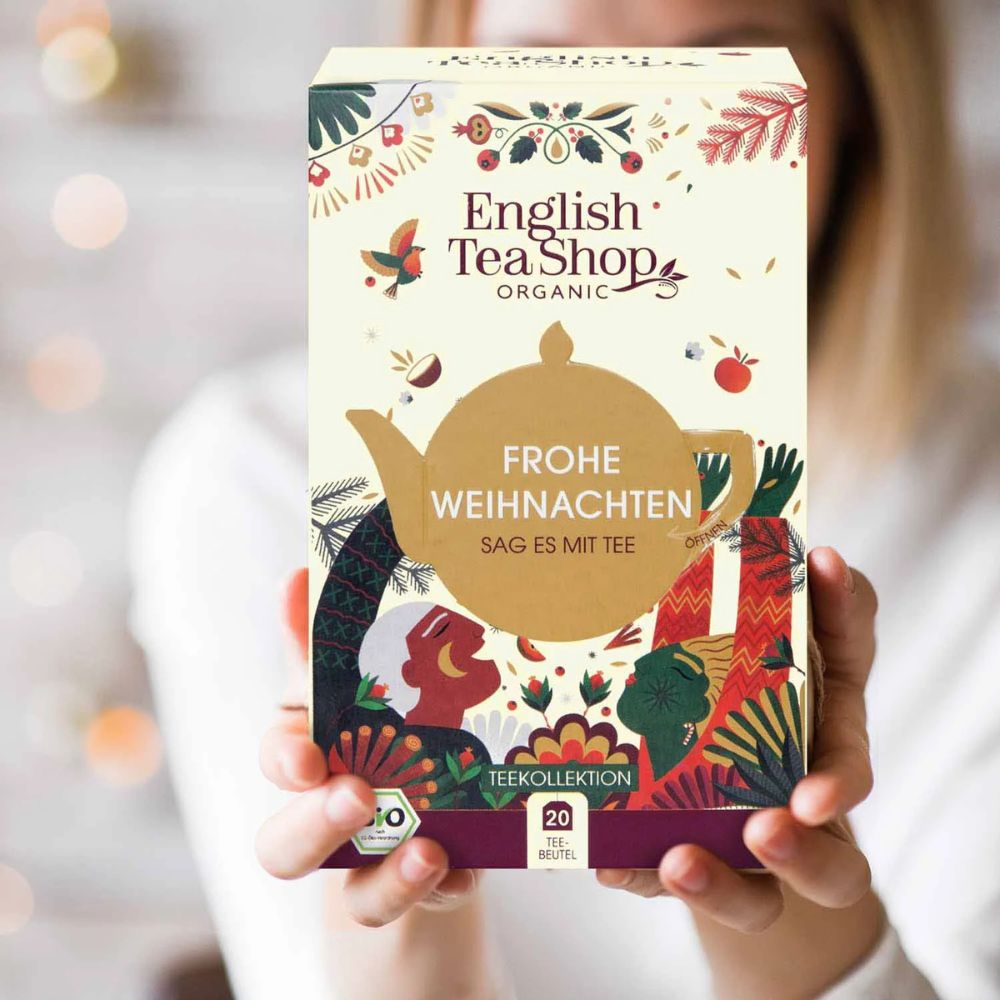English Tea Shop Teegeschenk "Frohe Weihnachten" personalisierbar mit Klappkarte – Bild 5