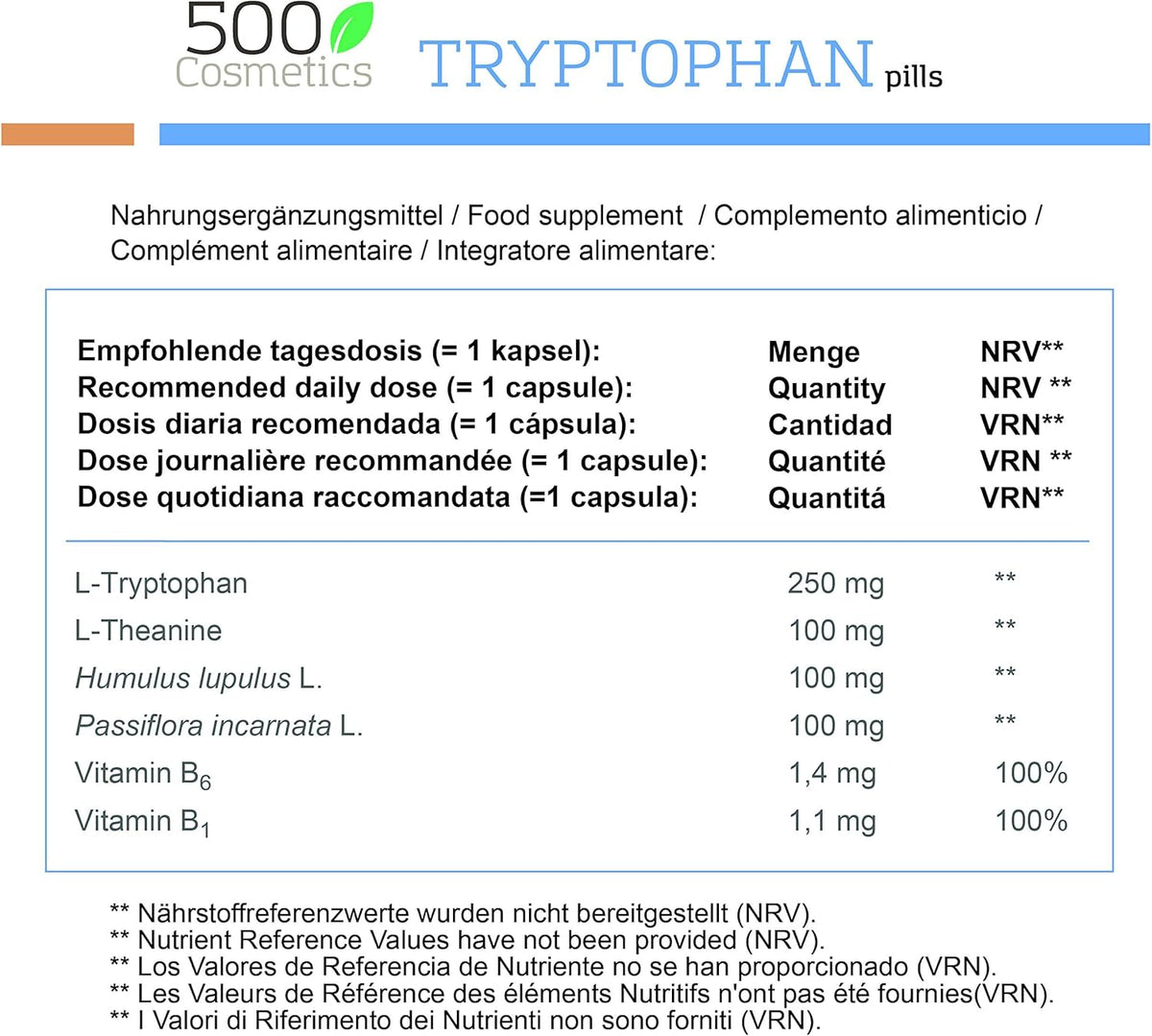 500Cosmetics | Tryptophan – zur Entspannung & Kontrolle von Angstzuständen
