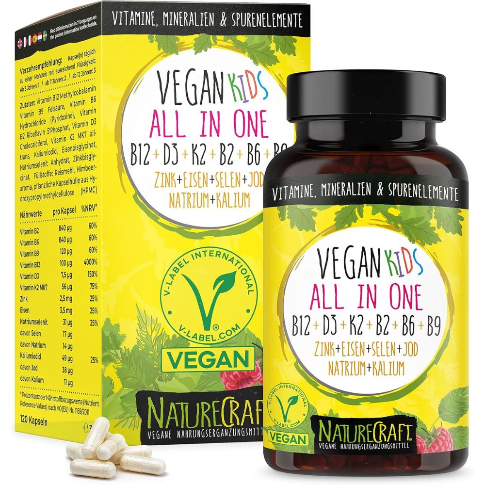 NatureCraft Vegan All-In-One KIDS Vitamine · 120 kapseln