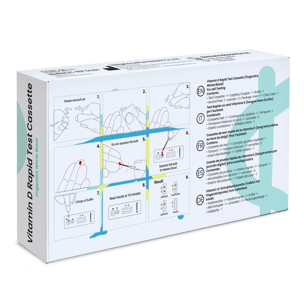 parahealth diagnostics | Vitamin-D-Schnelltest – 1 Selbsttest per Fingerstich, Ergebnis in 10 Min.