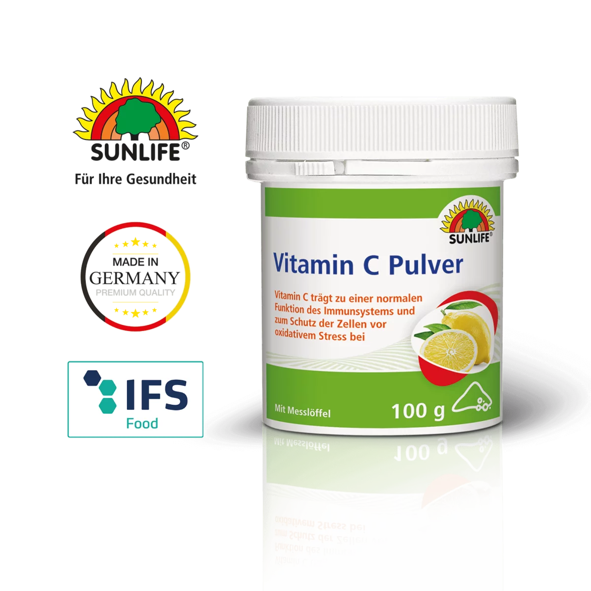 Sunlife Vitamin C Pulver mit Zitronengeschmack – Bild 3