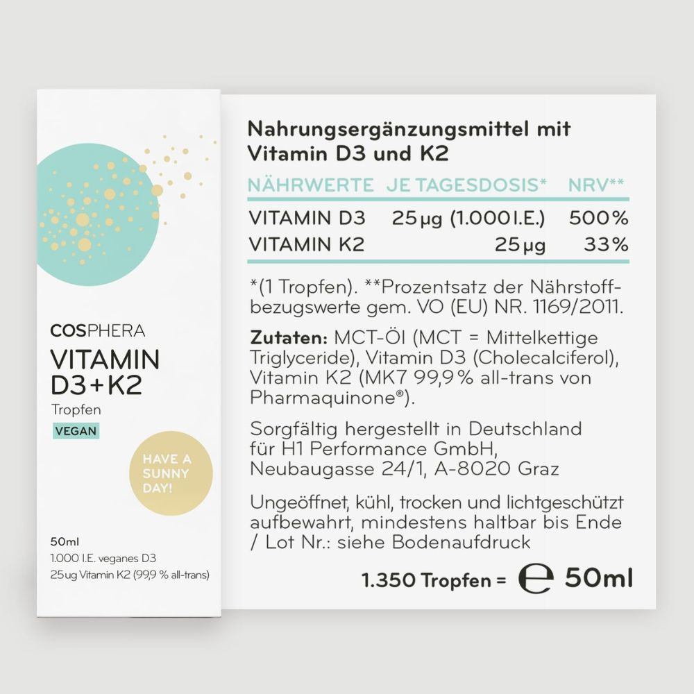 Cosphera | Vitamin D3 K2 Tropfen für Knochen und Immunsystem - 50 ml – Bild 7