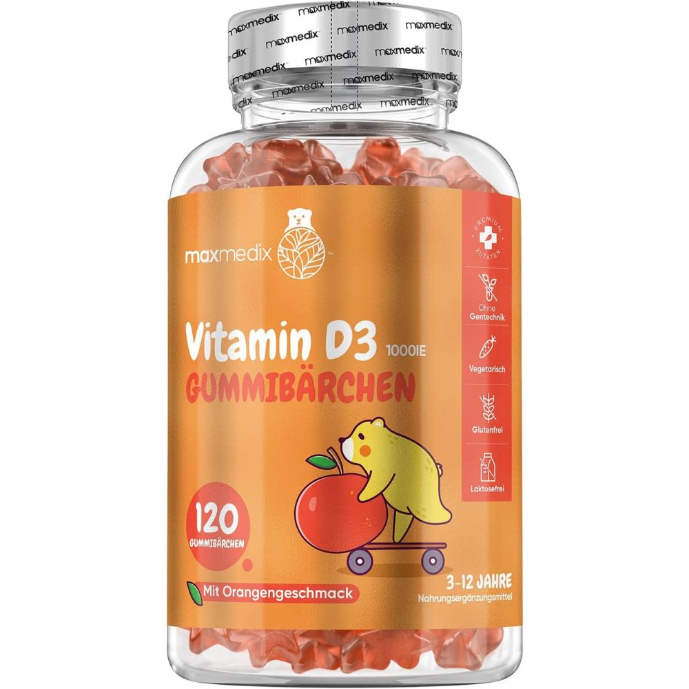 maxmedix Vitamin D3 Kinder Gummibärchen 1000 IE · 120 Stück