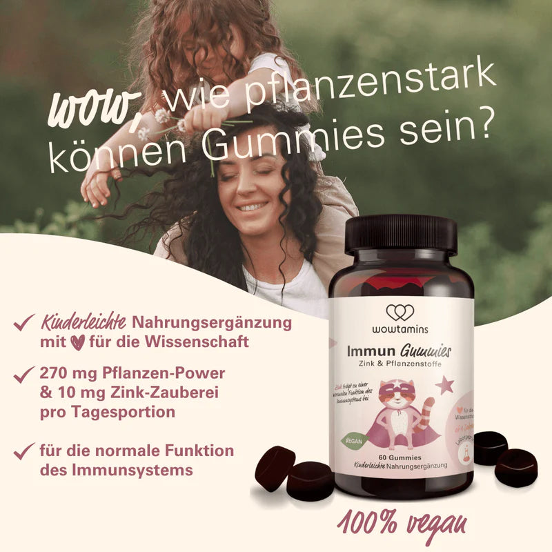 WOWTAMINS Immun Gummies KIDS · ZUCKERFREI mit Hollunderbeeregeschmack – Bild 5