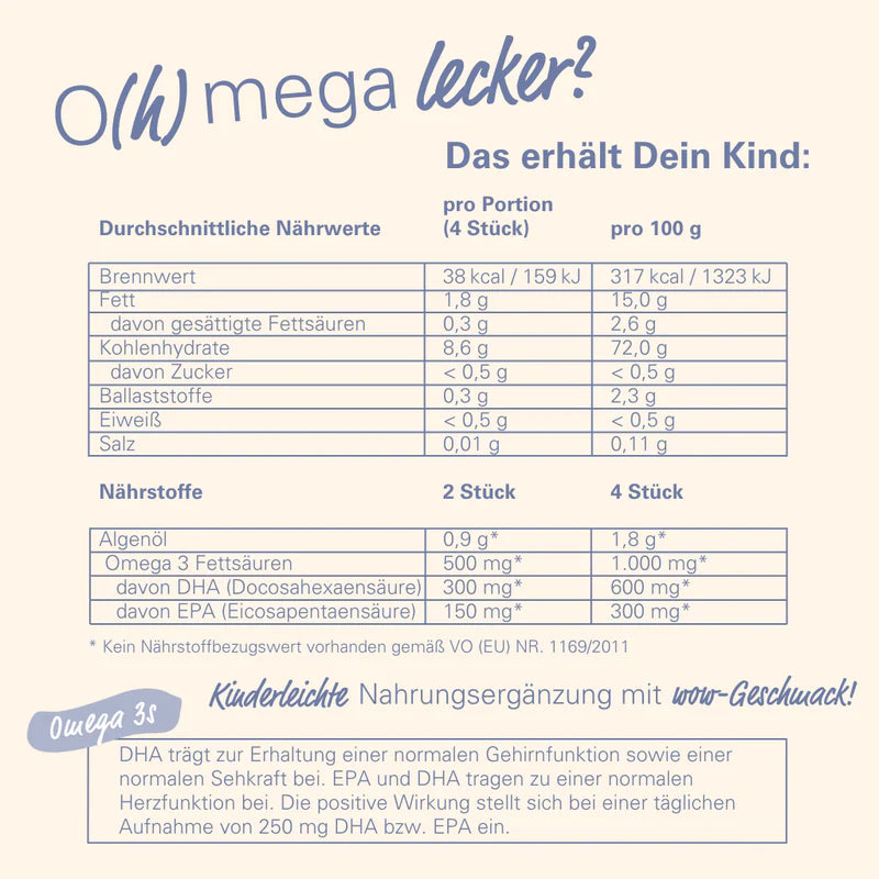 WOWTAMINS I Omega 3 Gummies für Kinder - Zuckerfrei