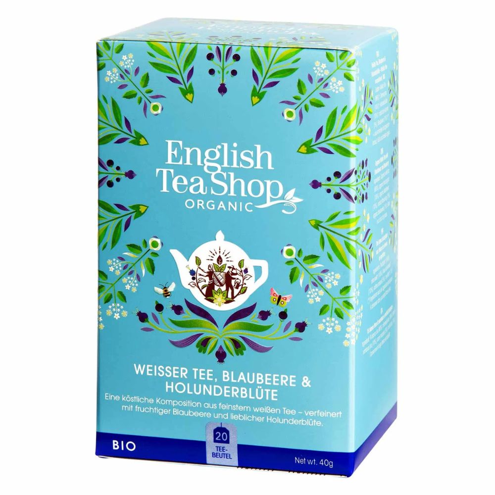English Tea Company Weißer Tee mit Blaubeere & Holunderblüte · 20 Teebeutel