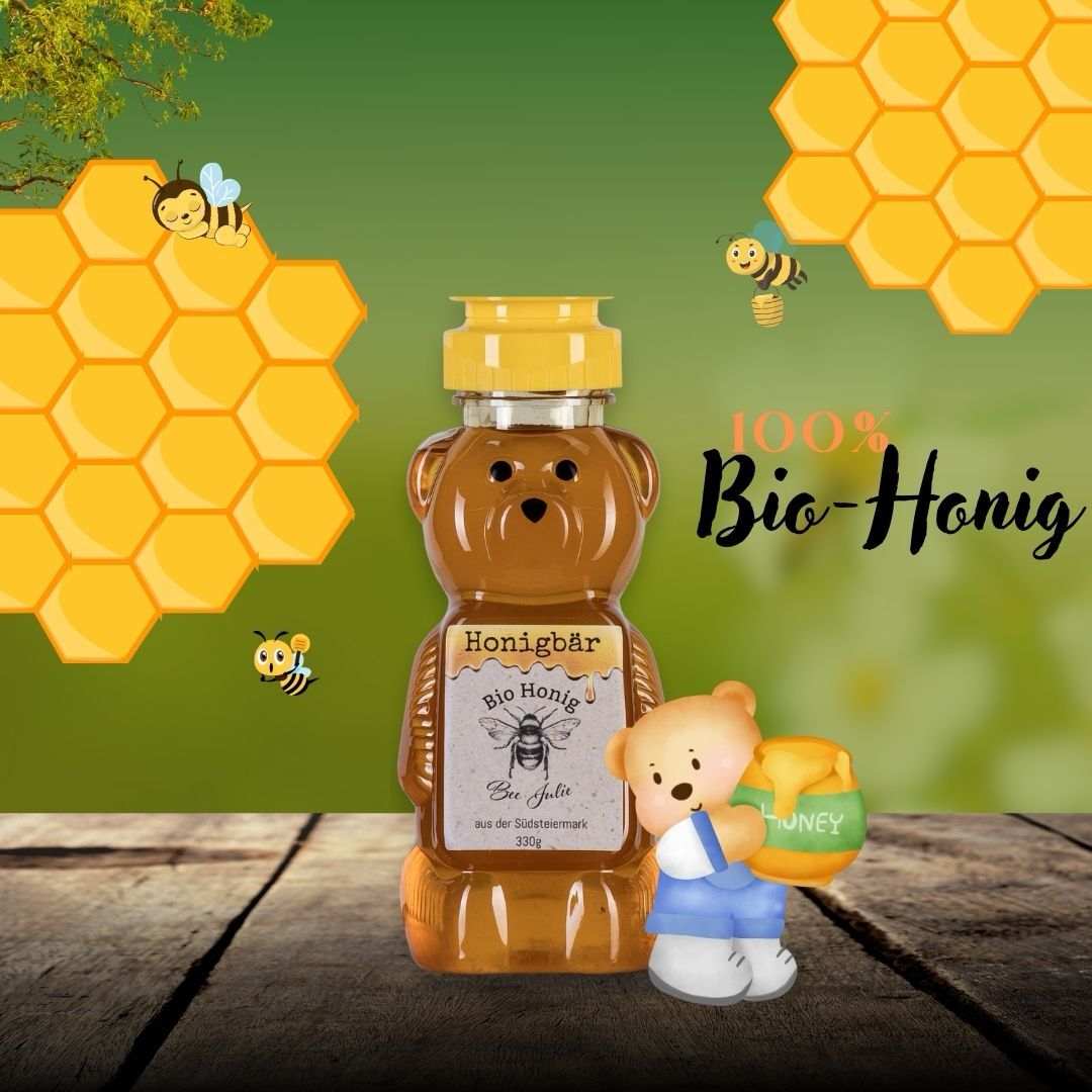 Bee Julie Bio-Honigbär (330g) · Natürlich süß, gesund & praktisch