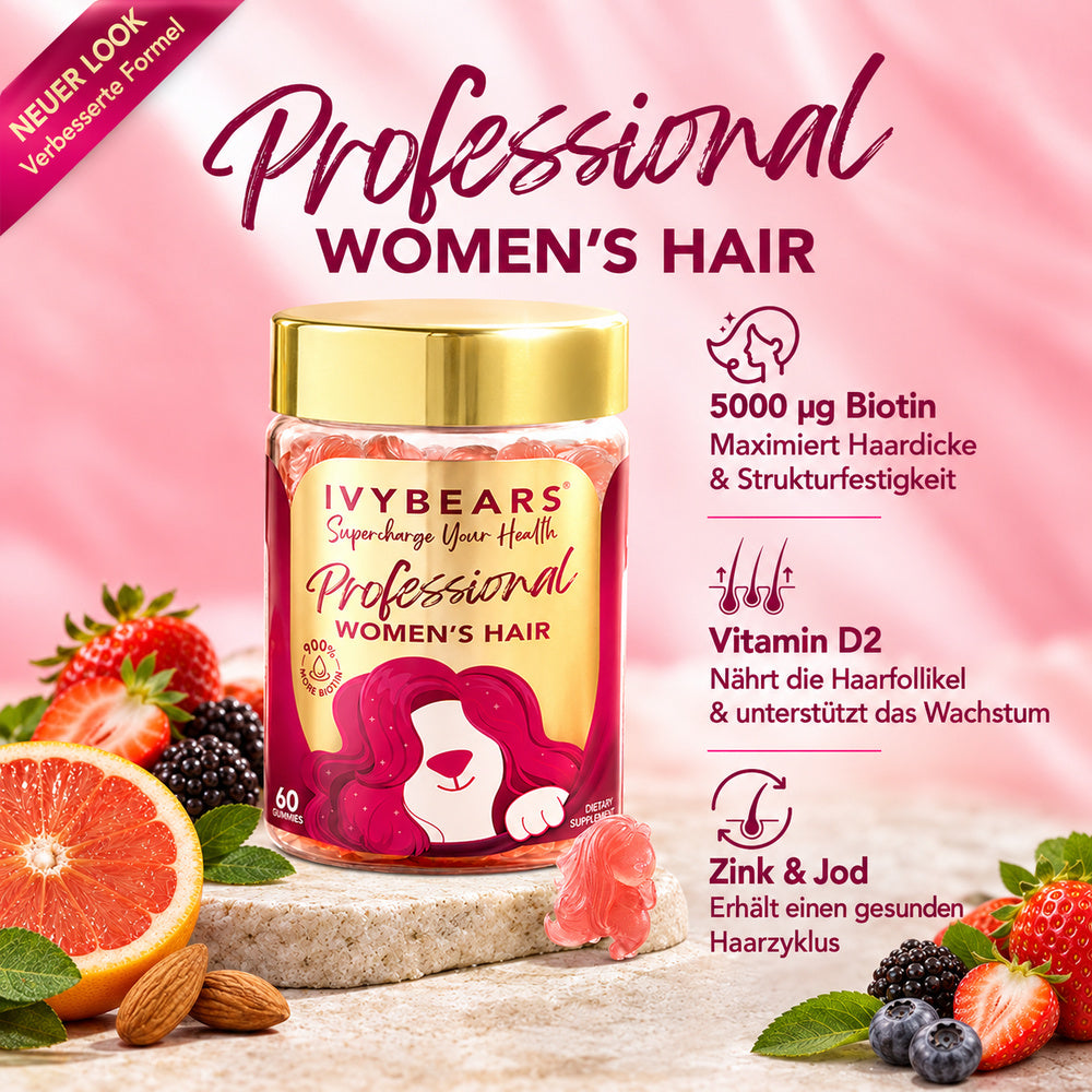 IvyBears | Womens Hair Professional für die tägliche Haarpflege von innen - 60 vegane Gummies