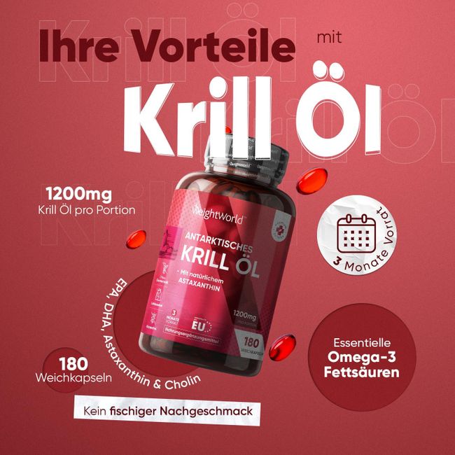WeightWorld Antarktisches Krillöl für Augen, Gelenke und Haare · 180 Weichkapseln – Bild 5