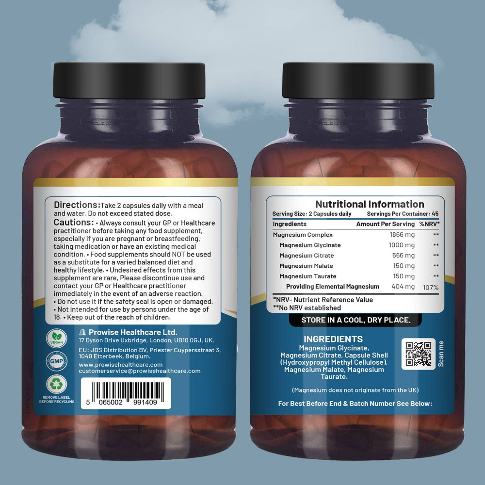 Prowise Healthcare Magnesiumglycinat-Komplex 4 in 1 · 1866 mg · 90 vegane Kapseln – Bild 5