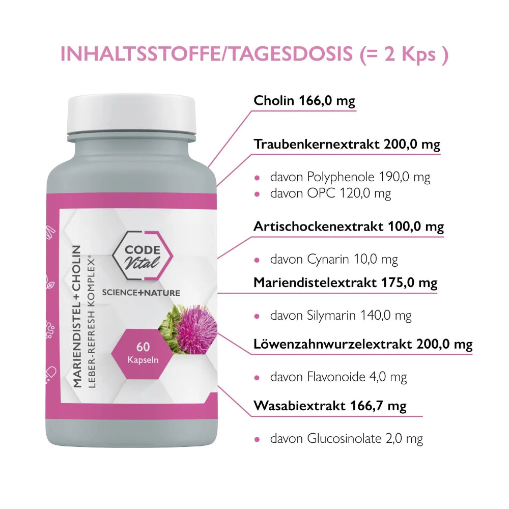 Code Vital | Mariendistel + Cholin - LEBER REFRESH KOMPLEX