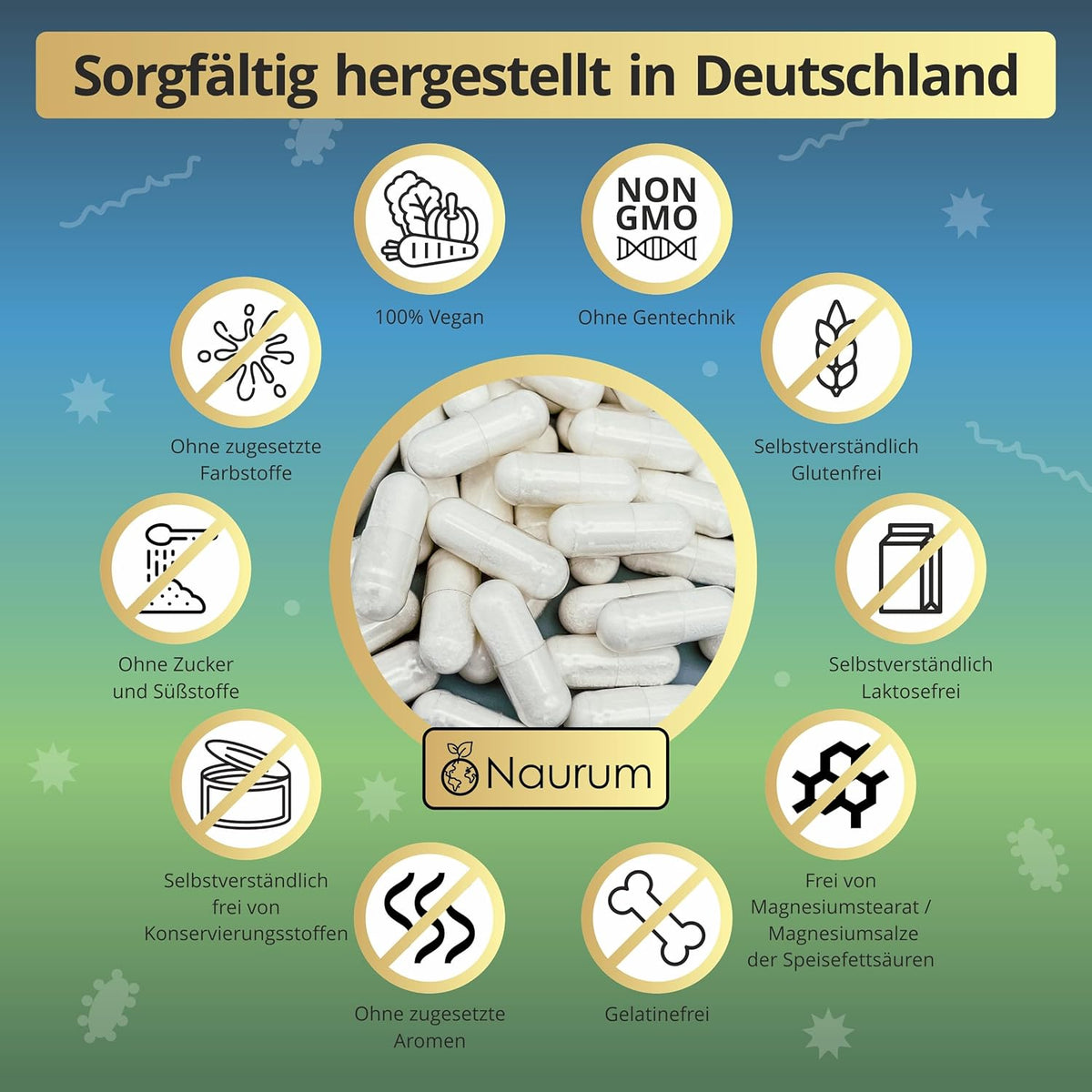 Naurum n:biotiX Pro · Sporenbasierte Bakterienkulturen mit Ballaststoffen und Zink · 60 Kapseln – Bild 4