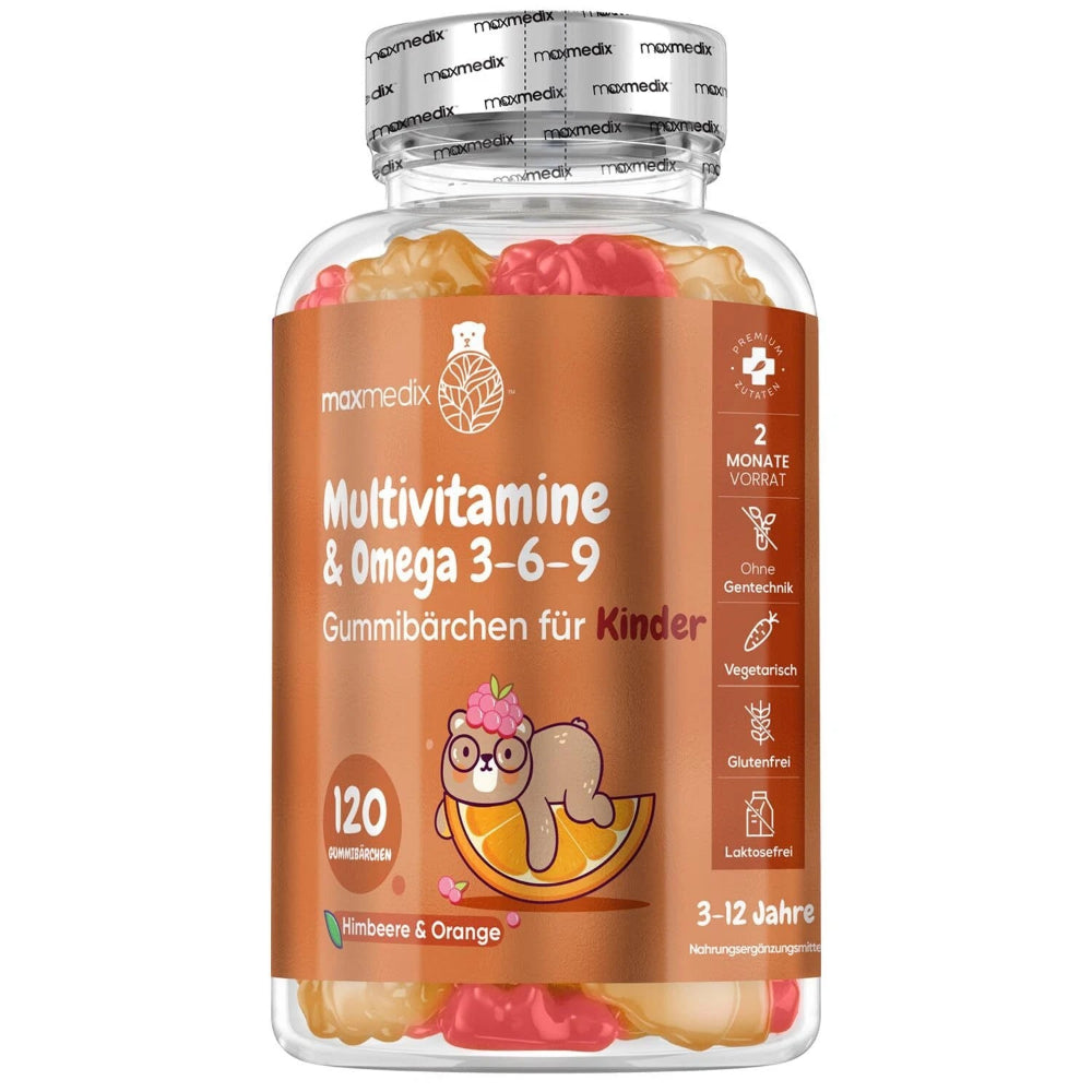 maxmedix Omega 3, 6, 9 + Multivitamin Gummies für Kinder · 120 Stück
