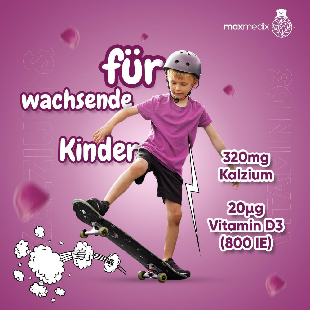 maxmedix Kalcium & Vitamin D3 Gummibärchen für Kinder · 90 Stück – Bild 2