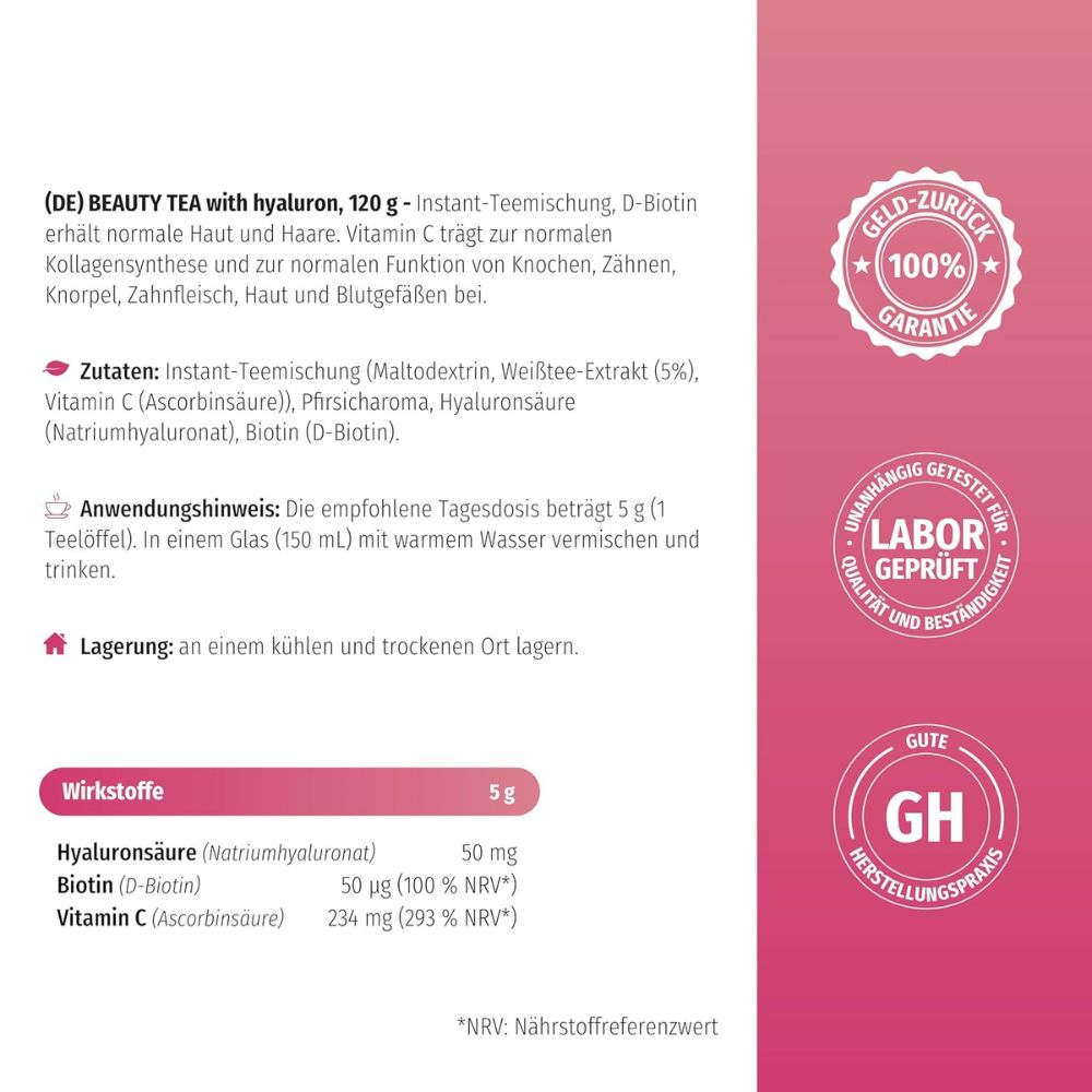 Nature's Finest Beauty Tea mit Hyaluronsäure – Bild 6