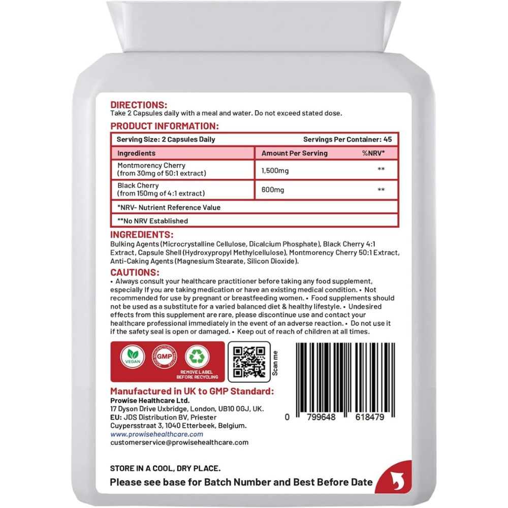 Prowise Healthcare Cherry Max+ 2100 mg Montmorency Cherry · 90 Kapseln – Bild 5