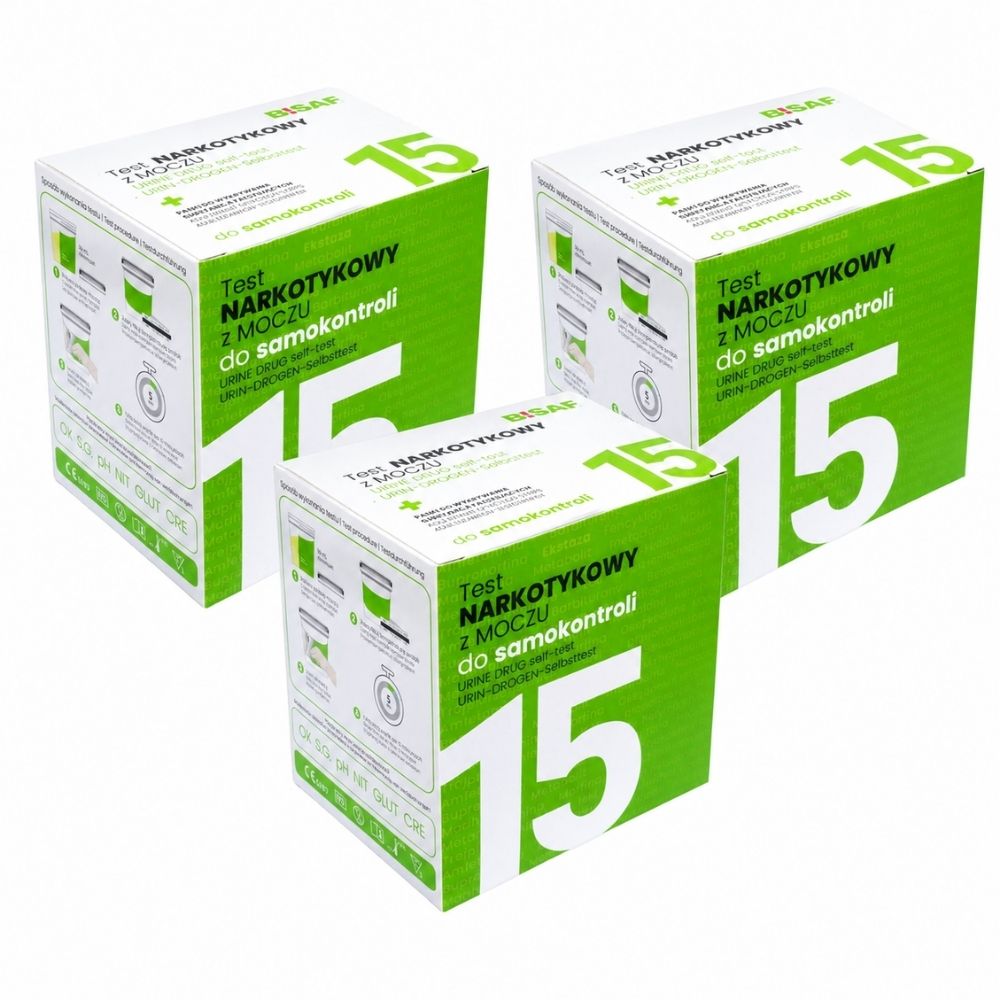 BISAF | 15-in-1 Drogentest Urin – Testbecher für 15 Substanzen – 1 Stück