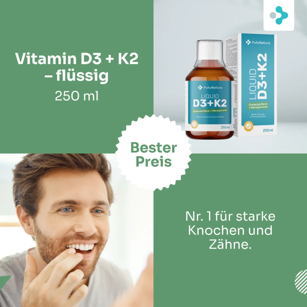 FutuNatura | Vitamin D3 + K2 für gesunde Knochen und Zähne – flüssig - 250 ml – Bild 5